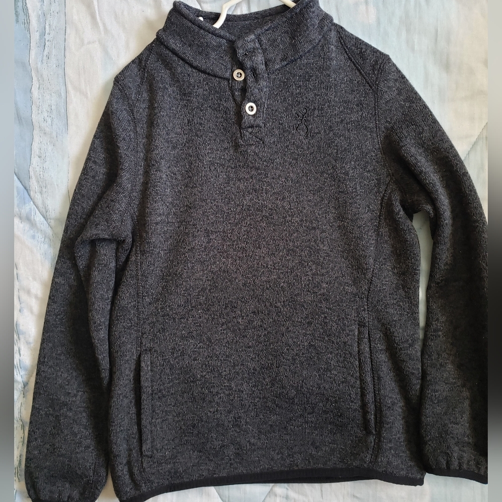 Boys Size Large Dark Grey Browning Sweater